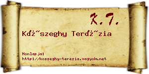 Kőszeghy Terézia névjegykártya